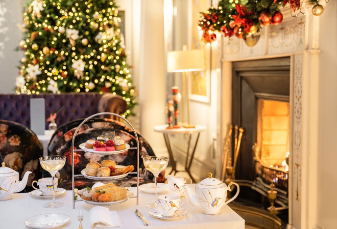 Festive afternoon tea in the atrium lounge The College Green Hotel